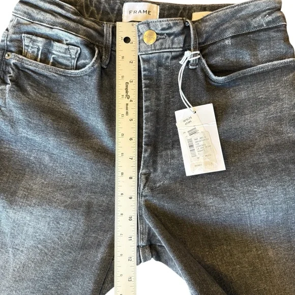 NWT Frame Le One Skinny Crop Jeans In Hughes Black Mid Rise Size 2 (29-34) - Picture 14 of 16